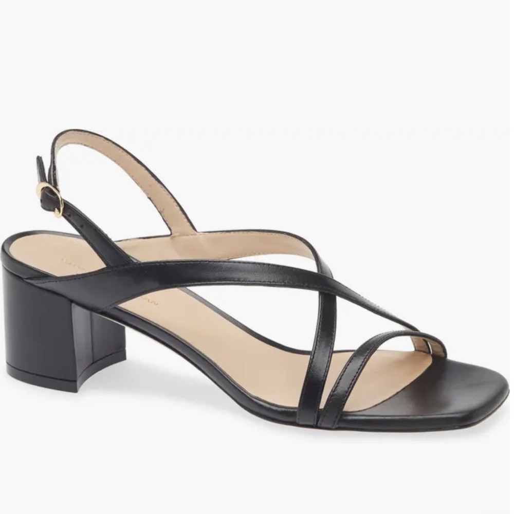 Stuart Weitzman Chic Black Women's Sandals with Block Heel